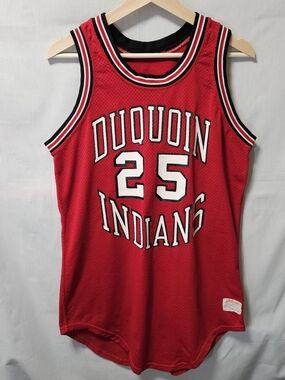Vintage Wilson DuQuoin Indians #25 Red High School Basketball Jersey sz M/ L